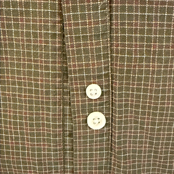 VTG Y2K Gap Classic Oxford Button Down Shirt All Cotton Green Check Pocket Large - Picture 7 of 14